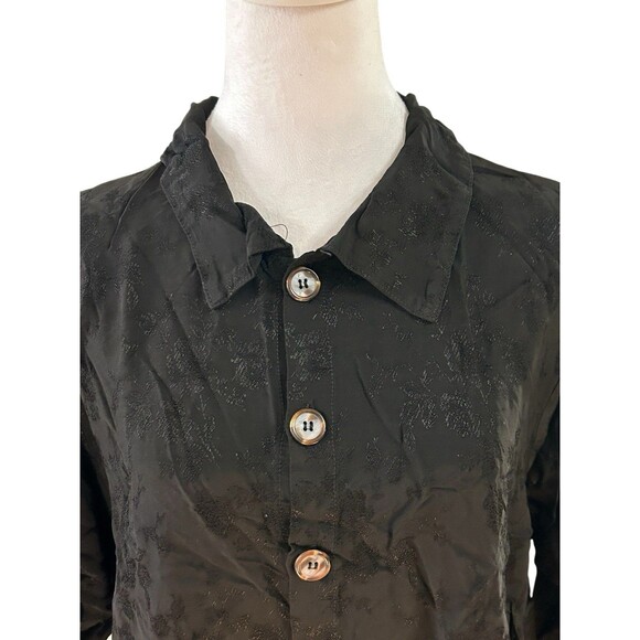 CP Shades NWT Button Down Short Sleeve Shirt Floral‎ Embroidered Fabric Sz M - Picture 2 of 7